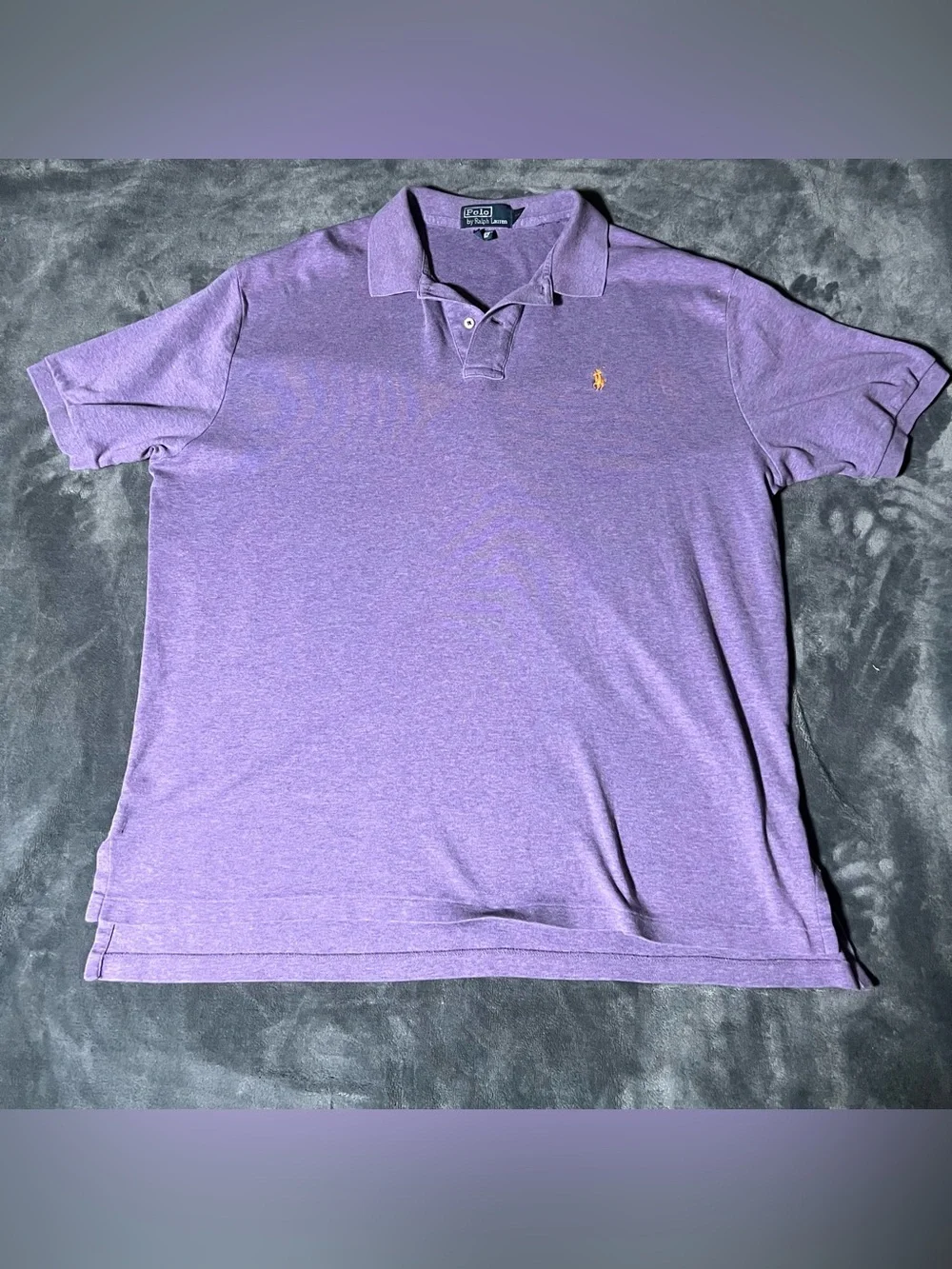 Polo Ralph Lauren Classic Fit Purple Heather Short Sleeve Polo XL Orange Pony